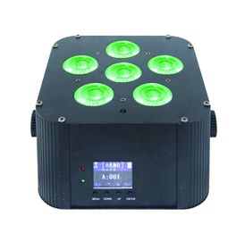 แบตเตอรีไฟเวทีแบบดีเซลรุ่น quad rgbwa uv 6in1 แสงแสง 6x18w แบบไร้สาย dmx นำไลท์สำหรับงานแต่งงาน