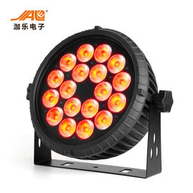 18x18w RGB WA UV 6 In 1 ไฟ LED ที่ตราไว้หุ้นแบนความสว่างสูงควบคุม DMX