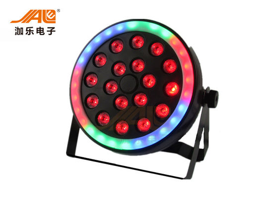 8 ช่อง 18 วัตต์ไฟเวที DJ RGB 3 In 1 LED Flat Par