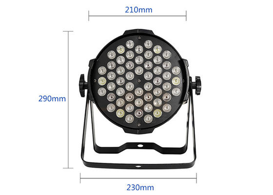 54x3w RGBW 3 IN 1 LED Par Can ไฟหรี่แสงอิเล็กทรอนิกส์ได้ 100%