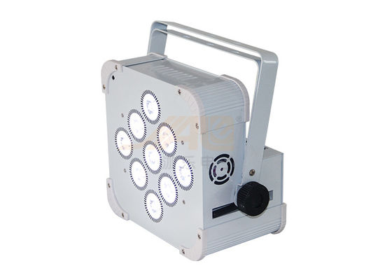 9 * 6w Wireless DMX Par Light ความสว่างสูง Tri-Color Leds ไฟแบตเตอรี่