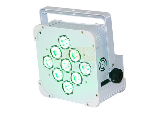 9 * 6w Wireless DMX Par Light ความสว่างสูง Tri-Color Leds ไฟแบตเตอรี่