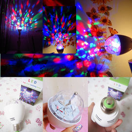 การควบคุมด้วยเสียง 3W Disco Stage Lights RGB คริสตัลเมจิกหมุนบอล
