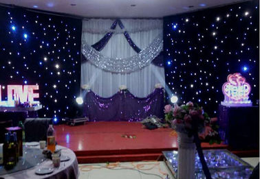 Fireproof Velvet LED Star Cloth Curtain Events Background Stage Decor