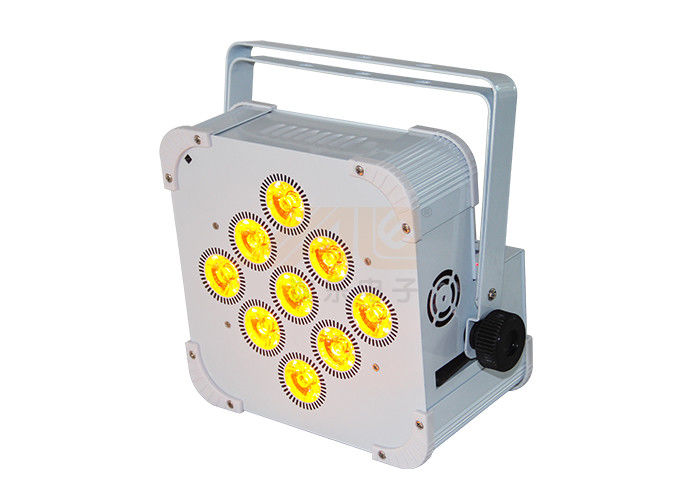 9 * 6w Wireless DMX Par Light ความสว่างสูง Tri-Color Leds ไฟแบตเตอรี่