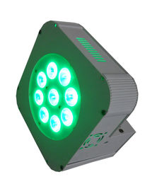 แบตเตอรี่ทำงานแบบไร้สายสีดำไร้สาย LED Par Cans 9pcs ไฟ LED Light แบน